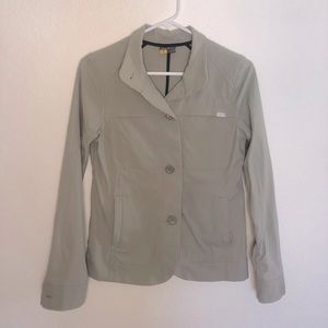 eddie bauer gray button up